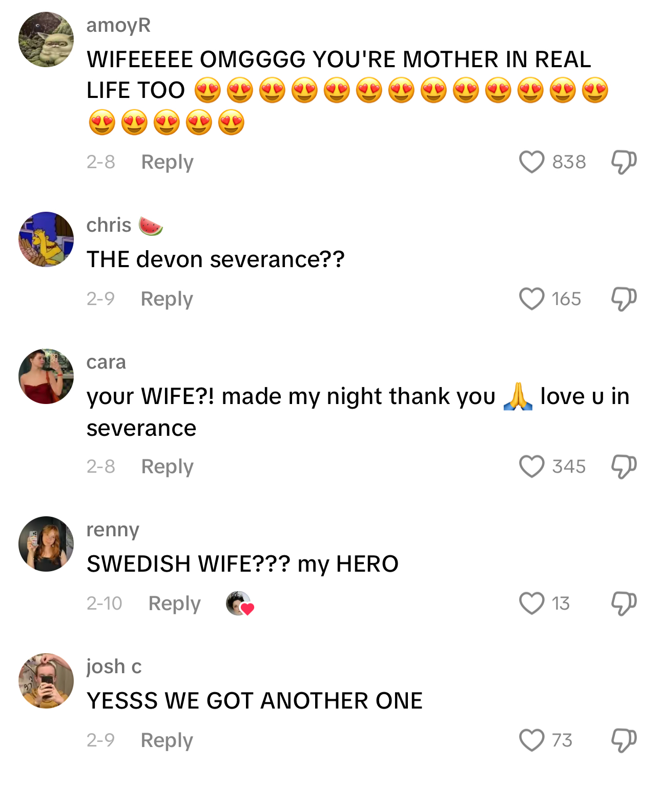 a bunch of screaming sapphics in the comments