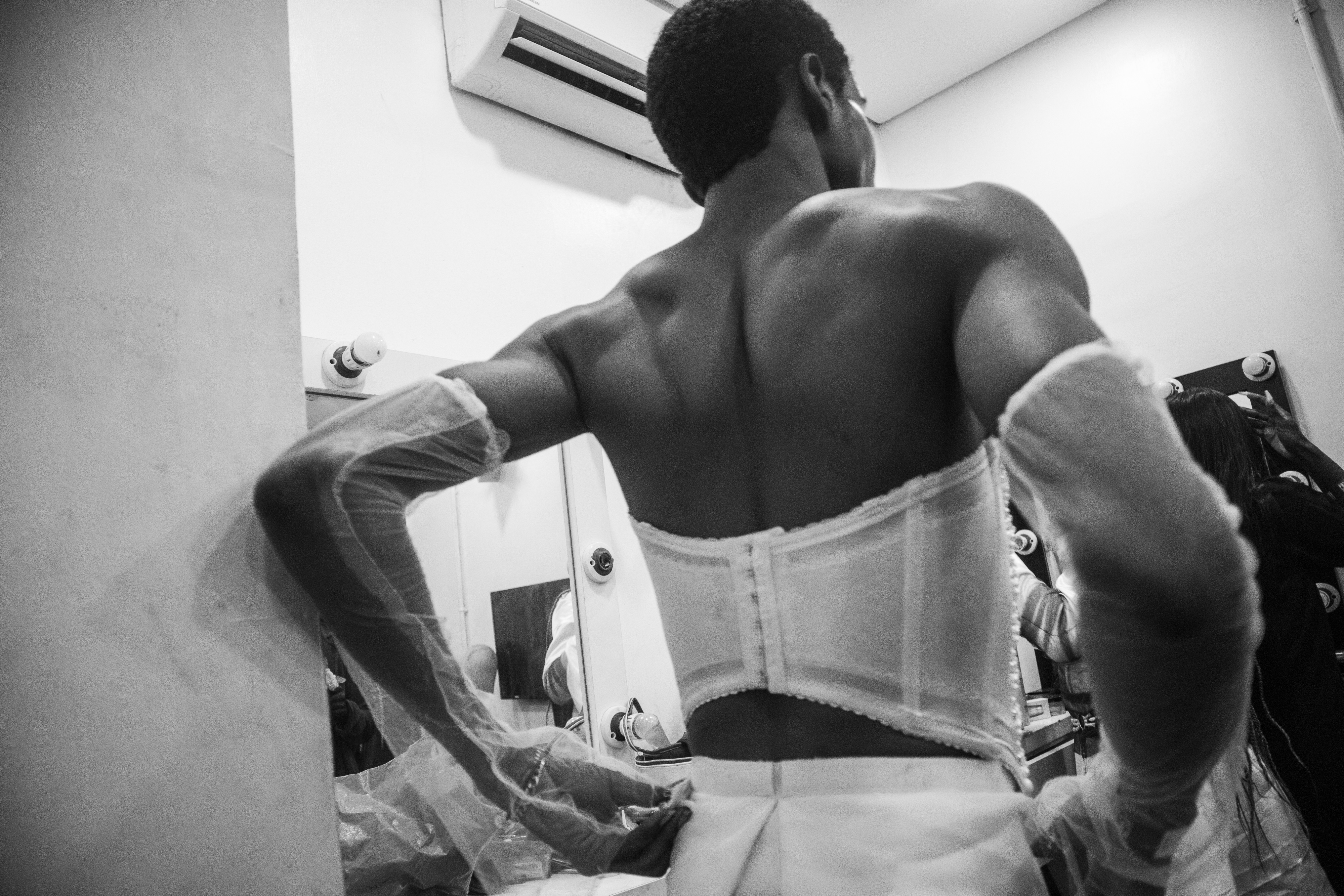 Heavenly Bodies a ballroom perfomer getting ready backstage
