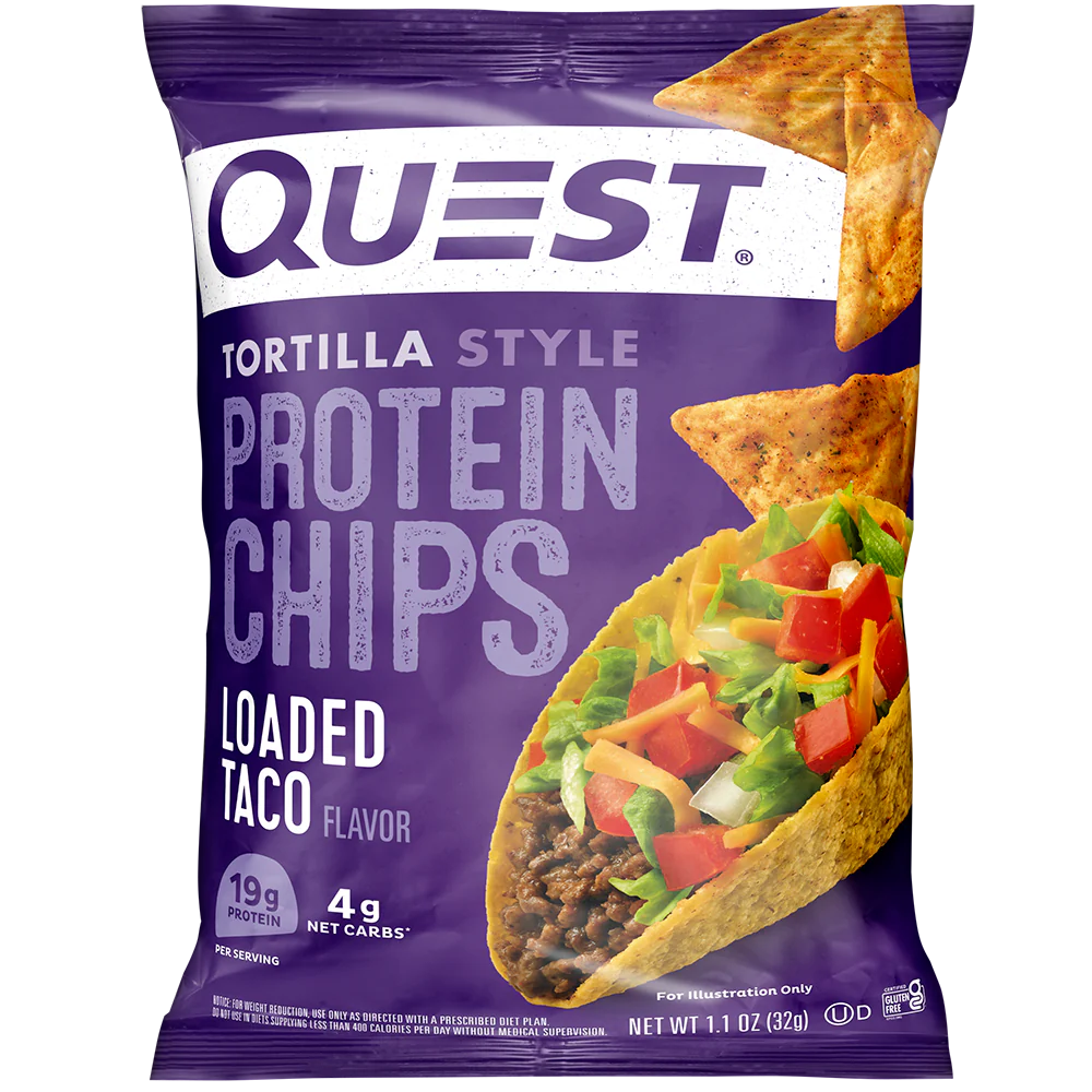 Quest protein chips in loaded taco