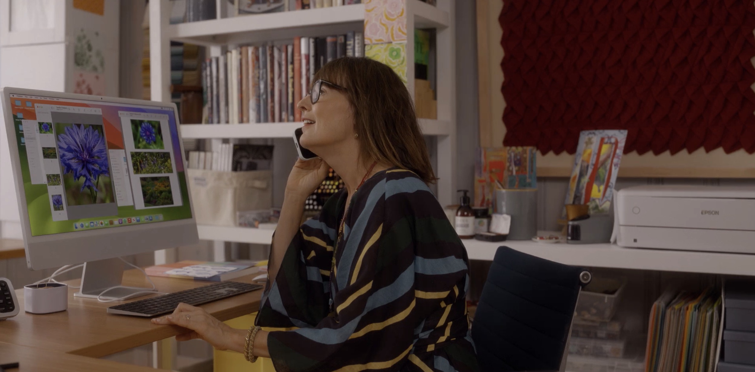 kathy at her desk