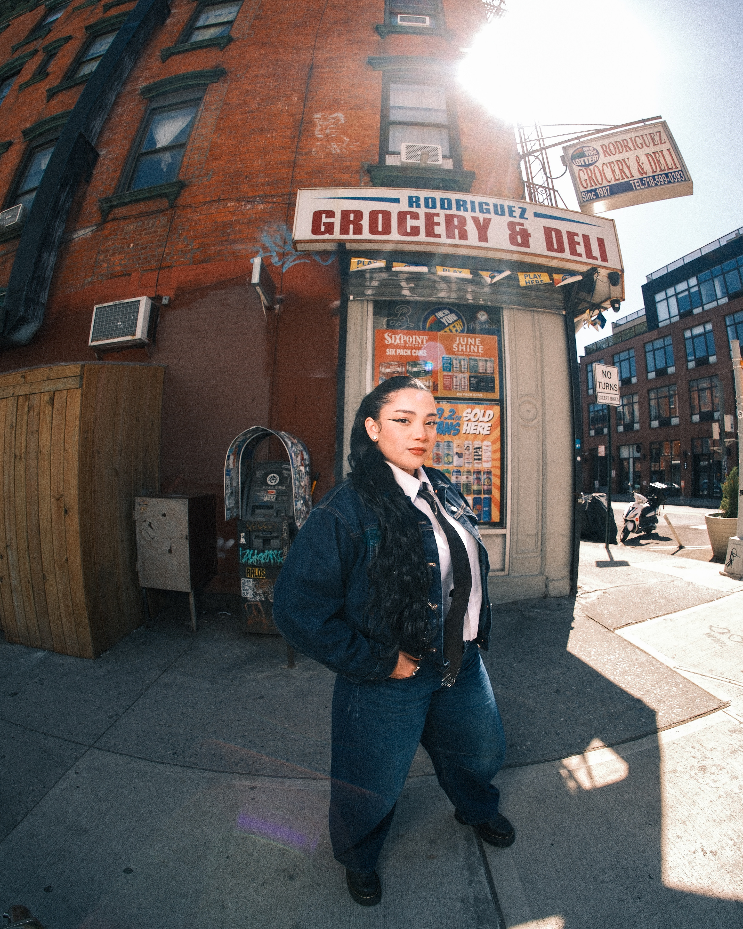 Michelleadonna outside a bodega