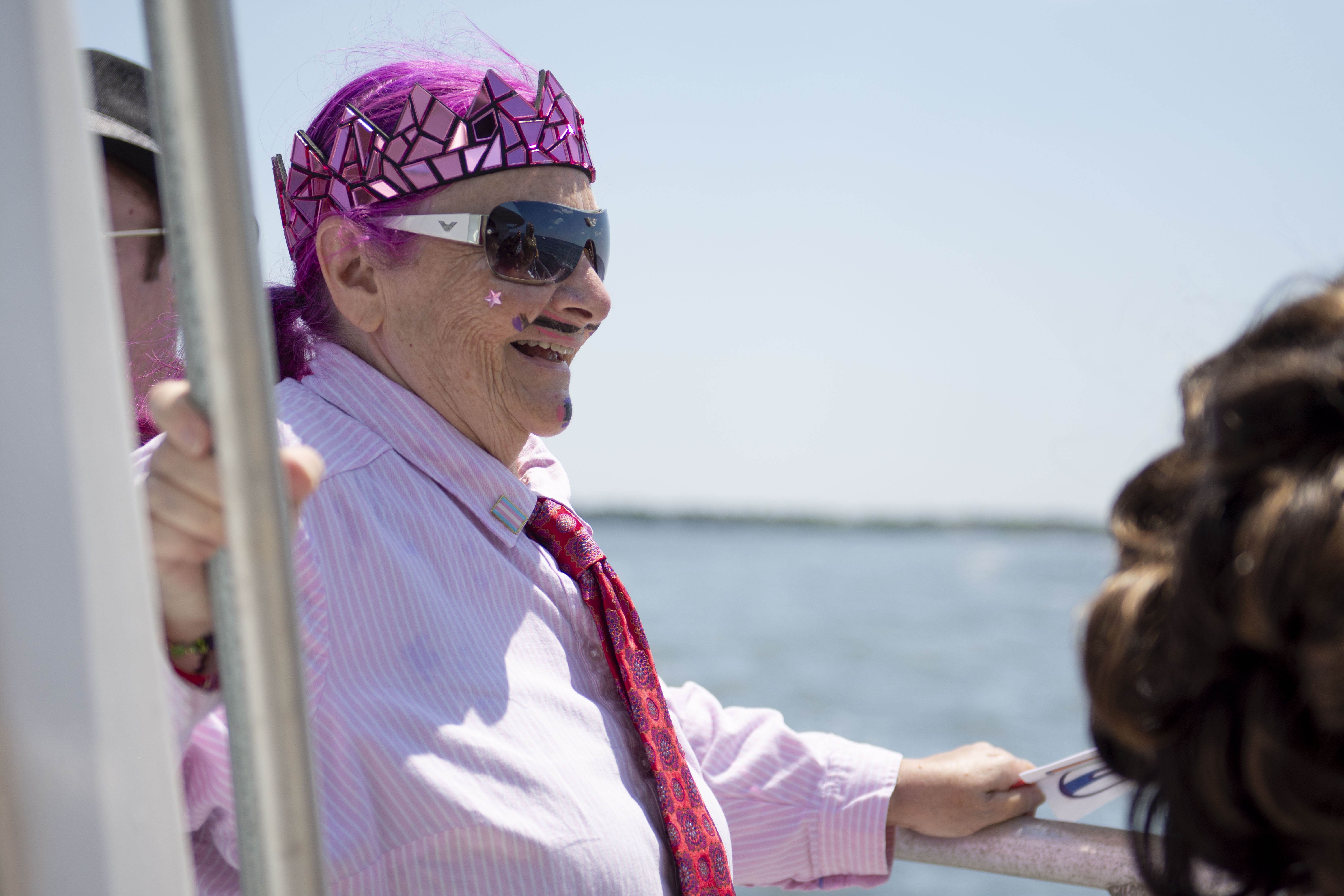 a drag king onboard the ferry for the 50th invasion of the pines