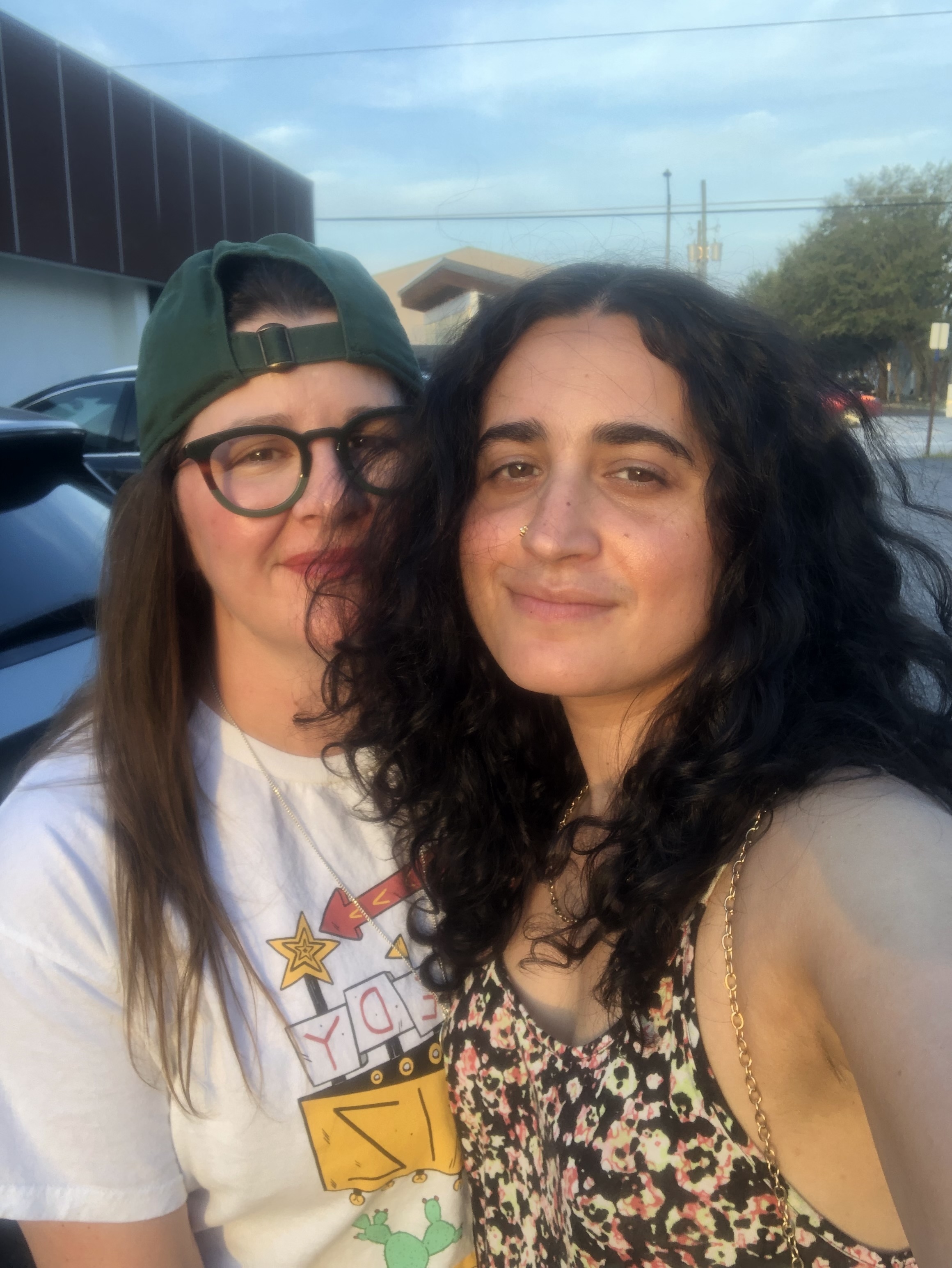Kristen and Kayla in a parking lot