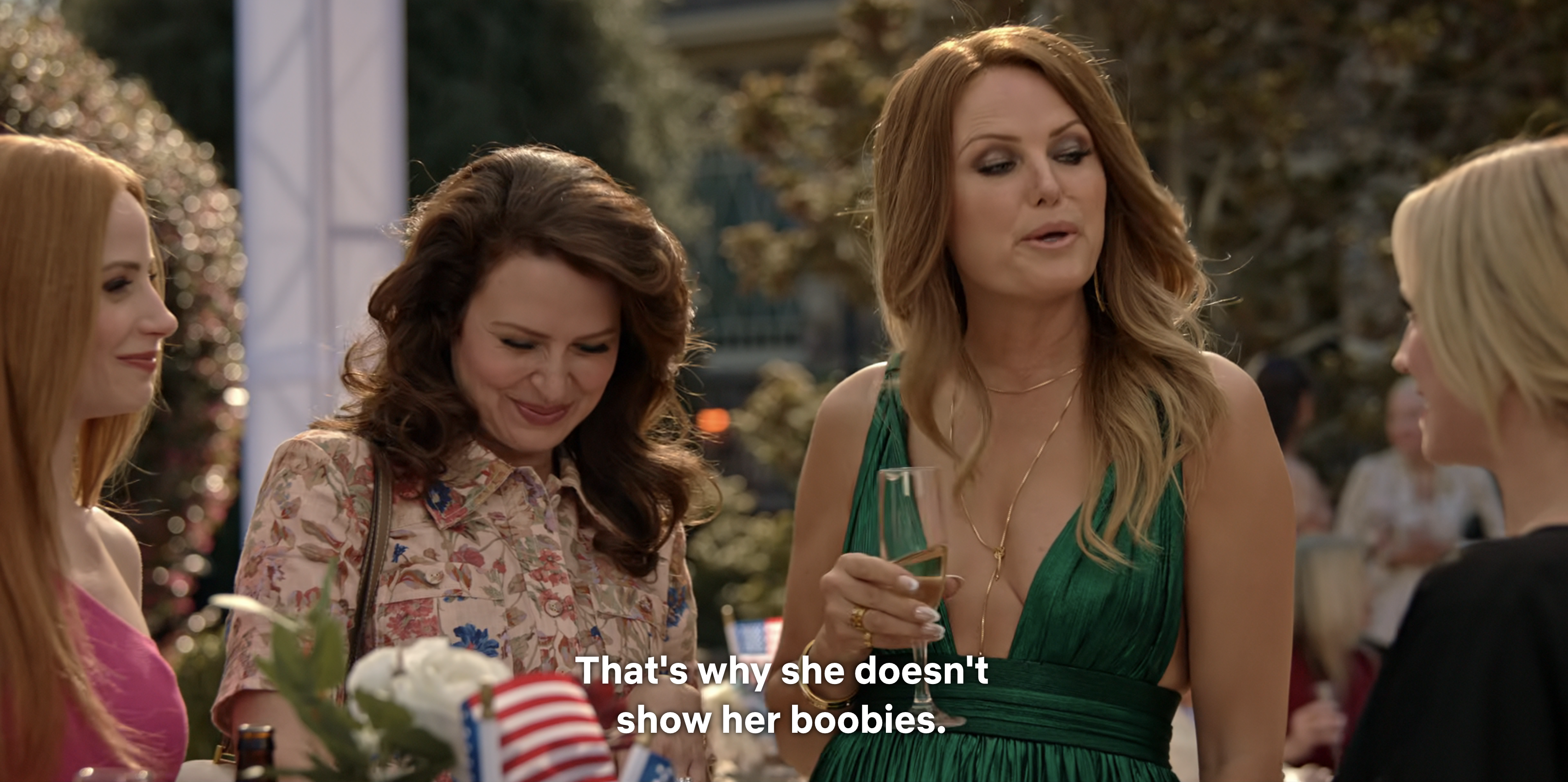 "That's why she doesn't show her boobies."
