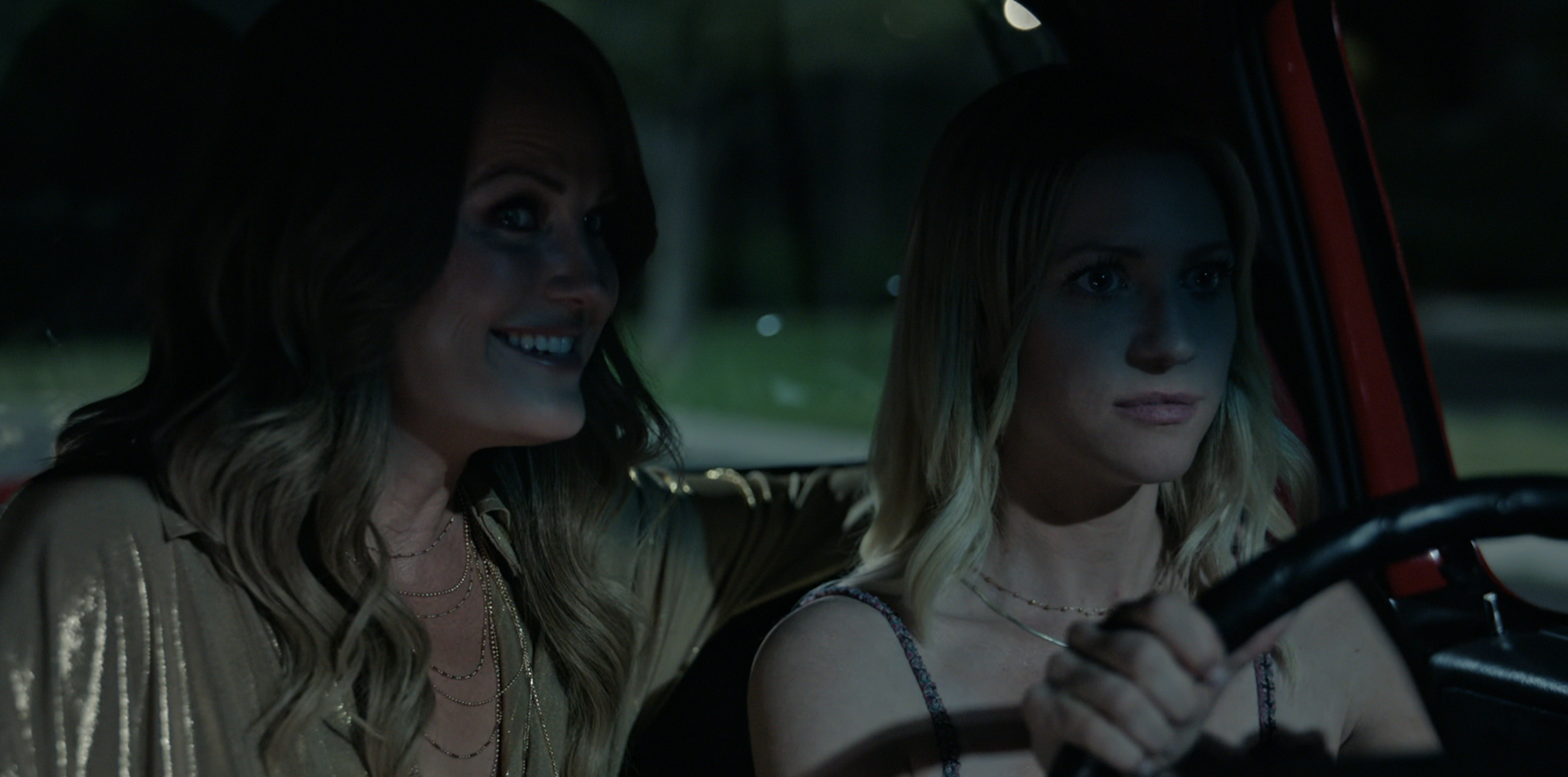 Margo and Sophie in a truck