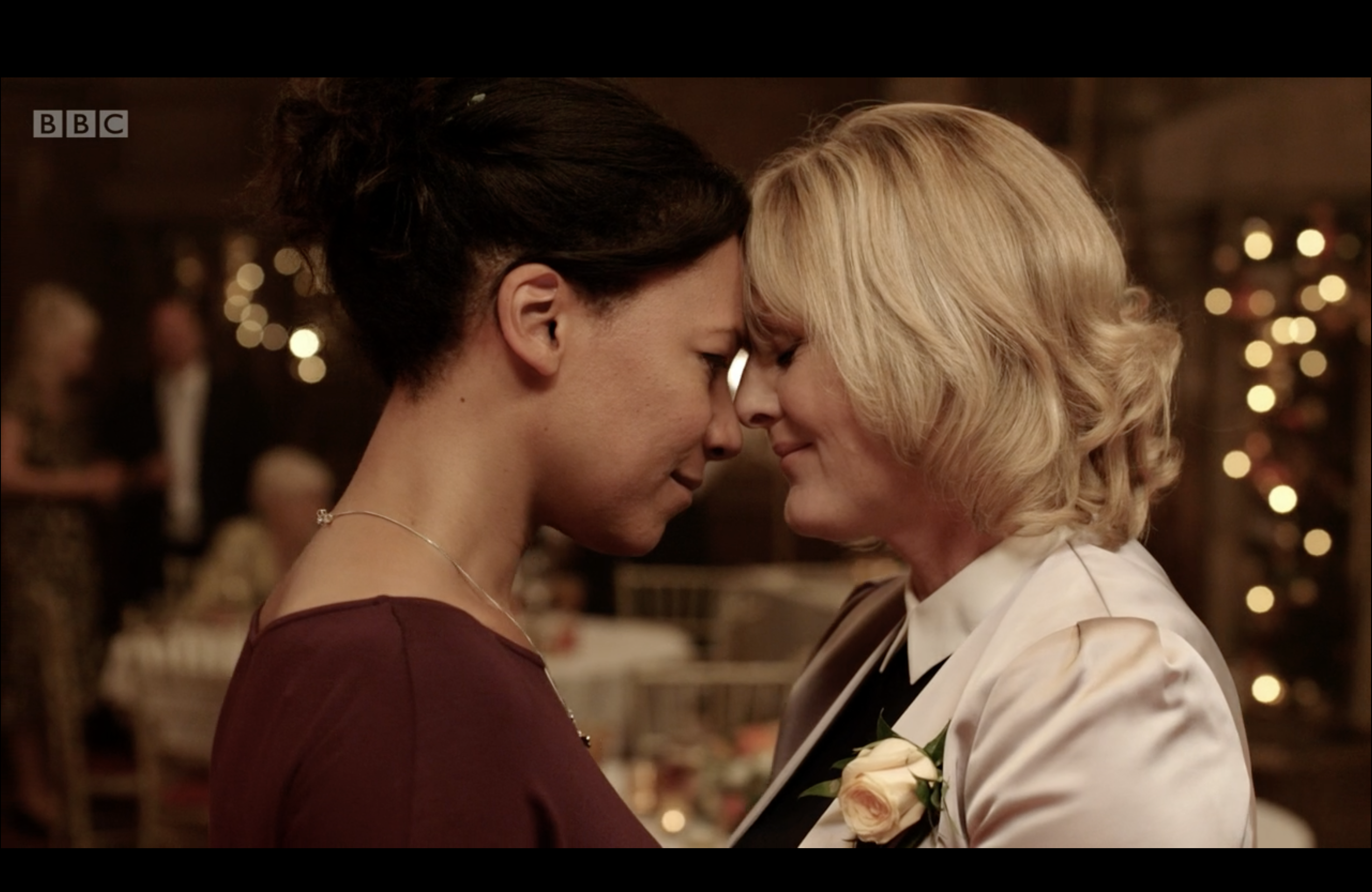 Two women dancing together in Last Tango in Halifax