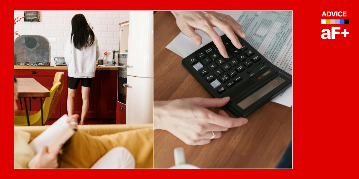 woman with calculator