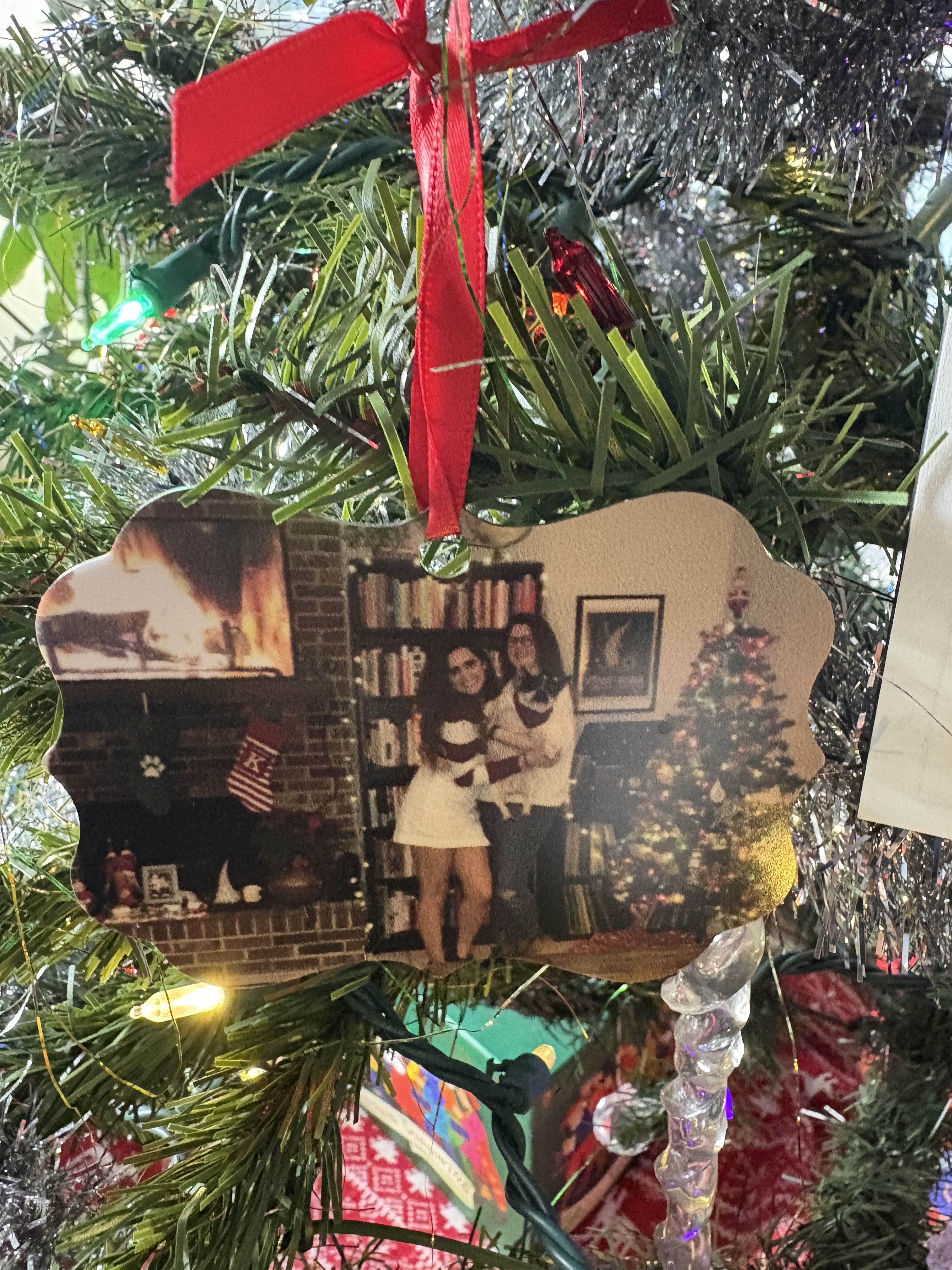 Kristen and Kayla on an ornament