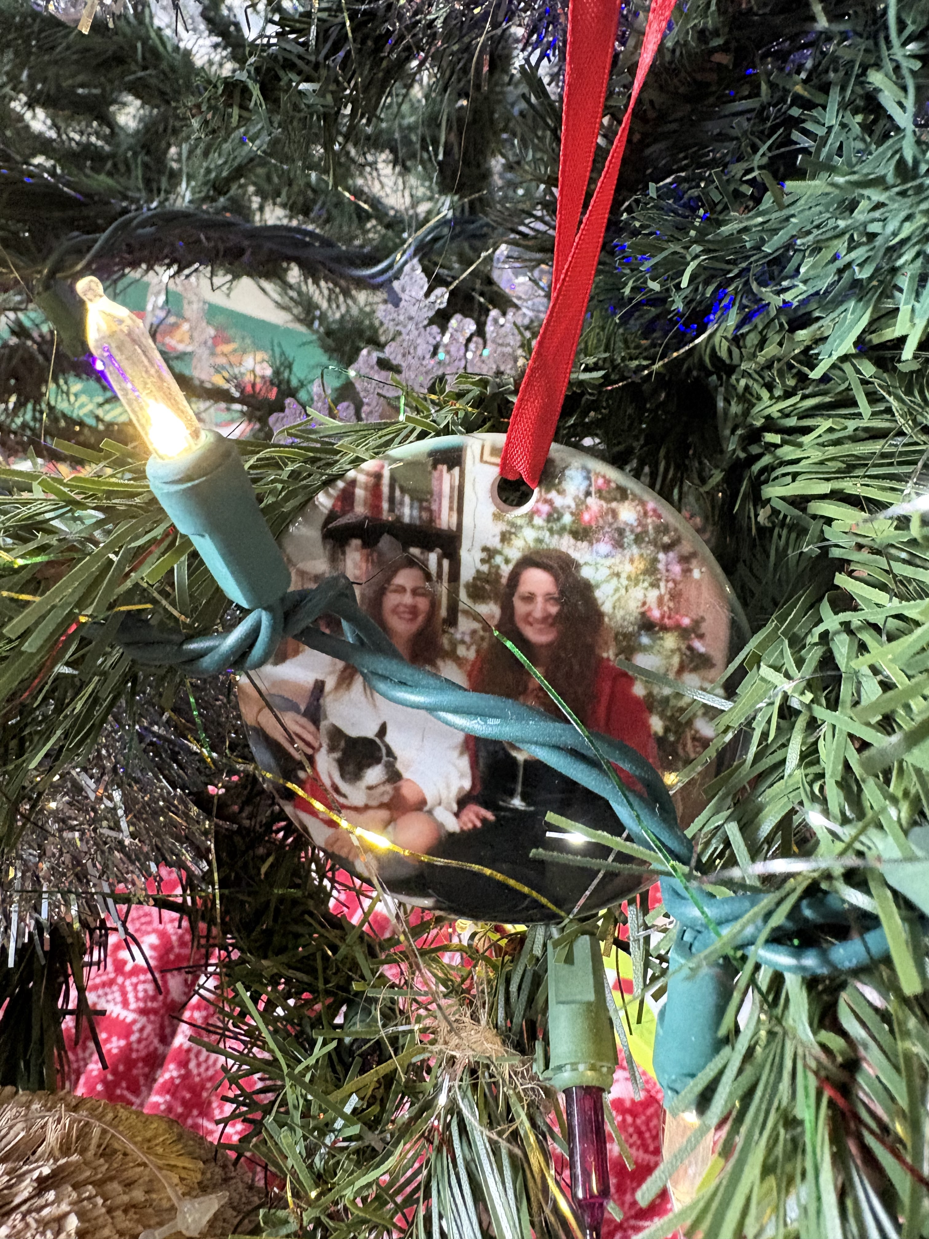 Kristen and Kayla on an ornament