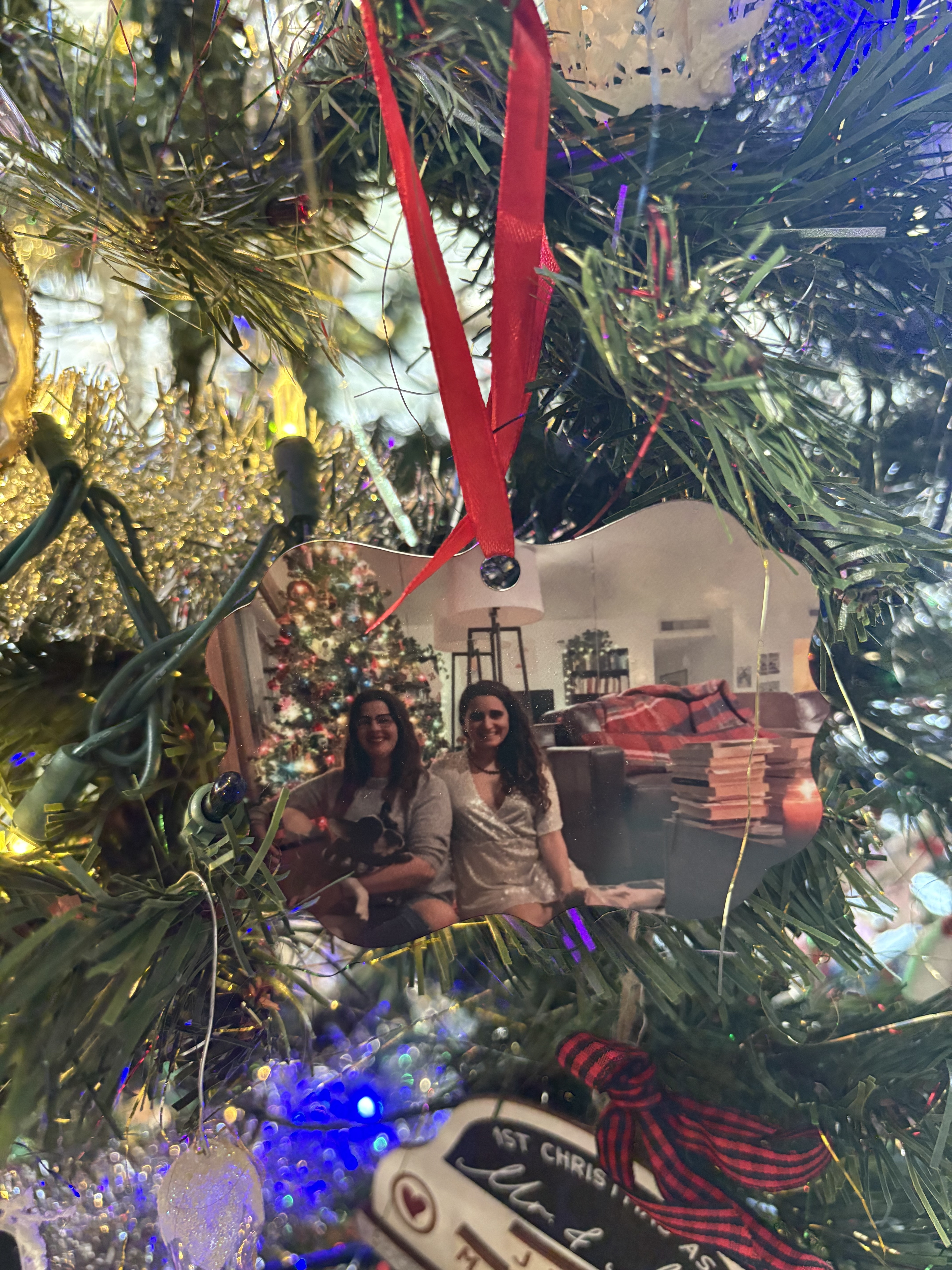 Kristen and Kayla on an ornament