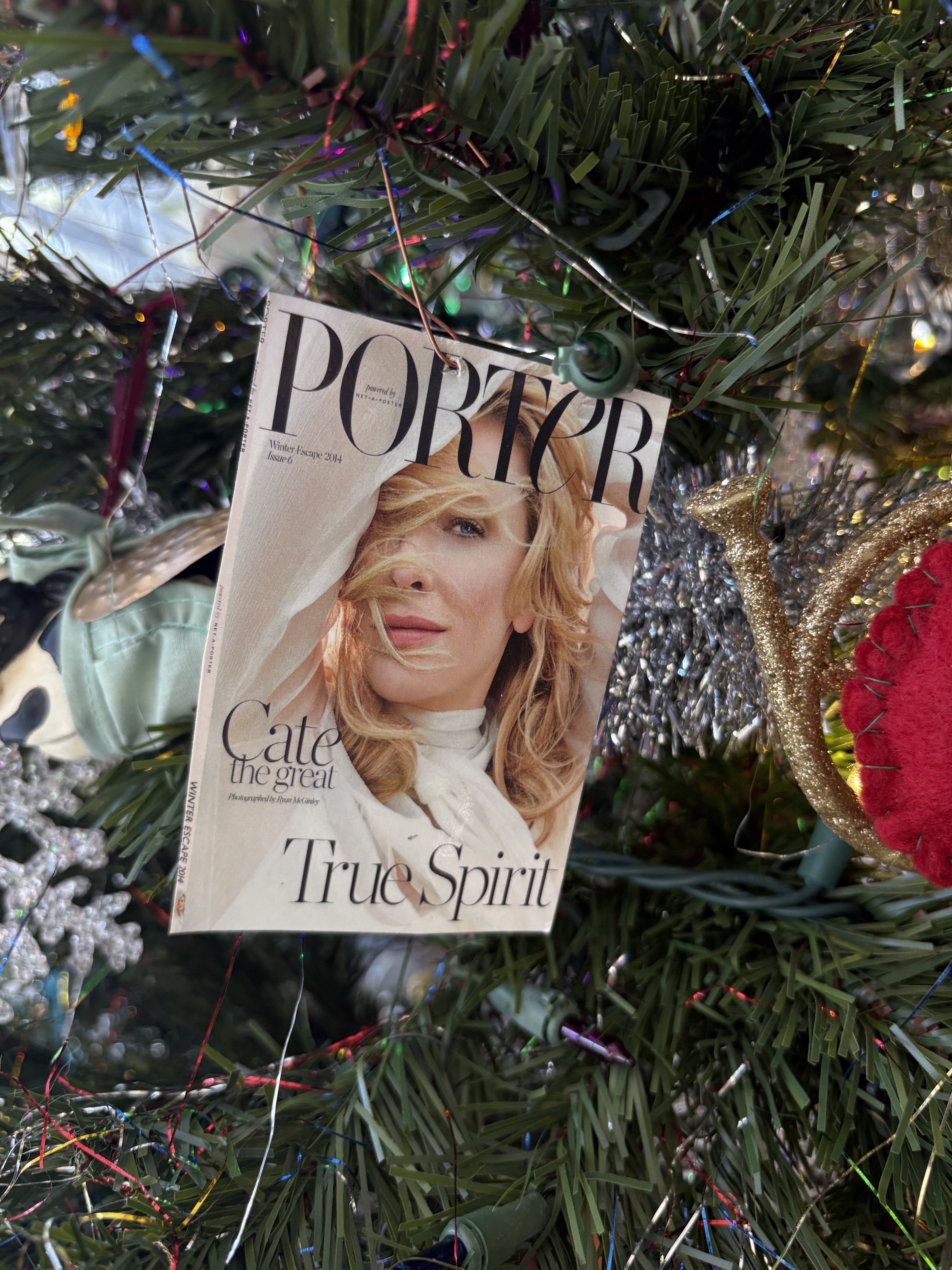 Cate Blanchett on an ornament
