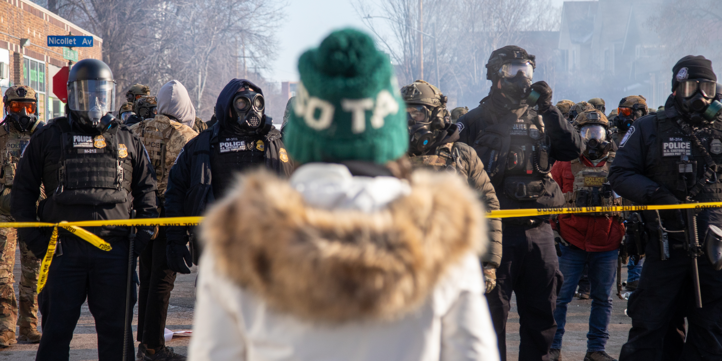 MINNEAPOLIS, UNITED STATES - JANUARY 24: Protesters clash with law enforcement after a federal agent shot and killed a man on Jan. 24 â" the second federal-involved shooting in the city this month, deepening tensions over enforcement operations in Minneapolis, United States, on January 24, 2026. (Photo by Arthur Maiorella/Anadolu via Getty Images)