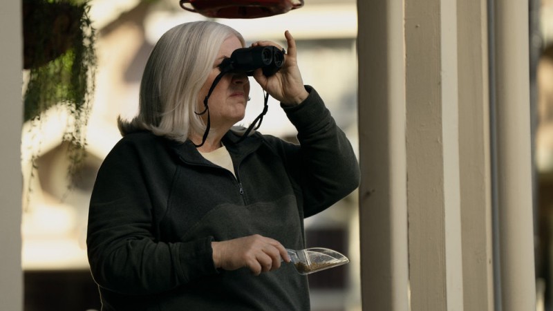 the burbs paula pell as dana using binoculars to spy on their neighbors