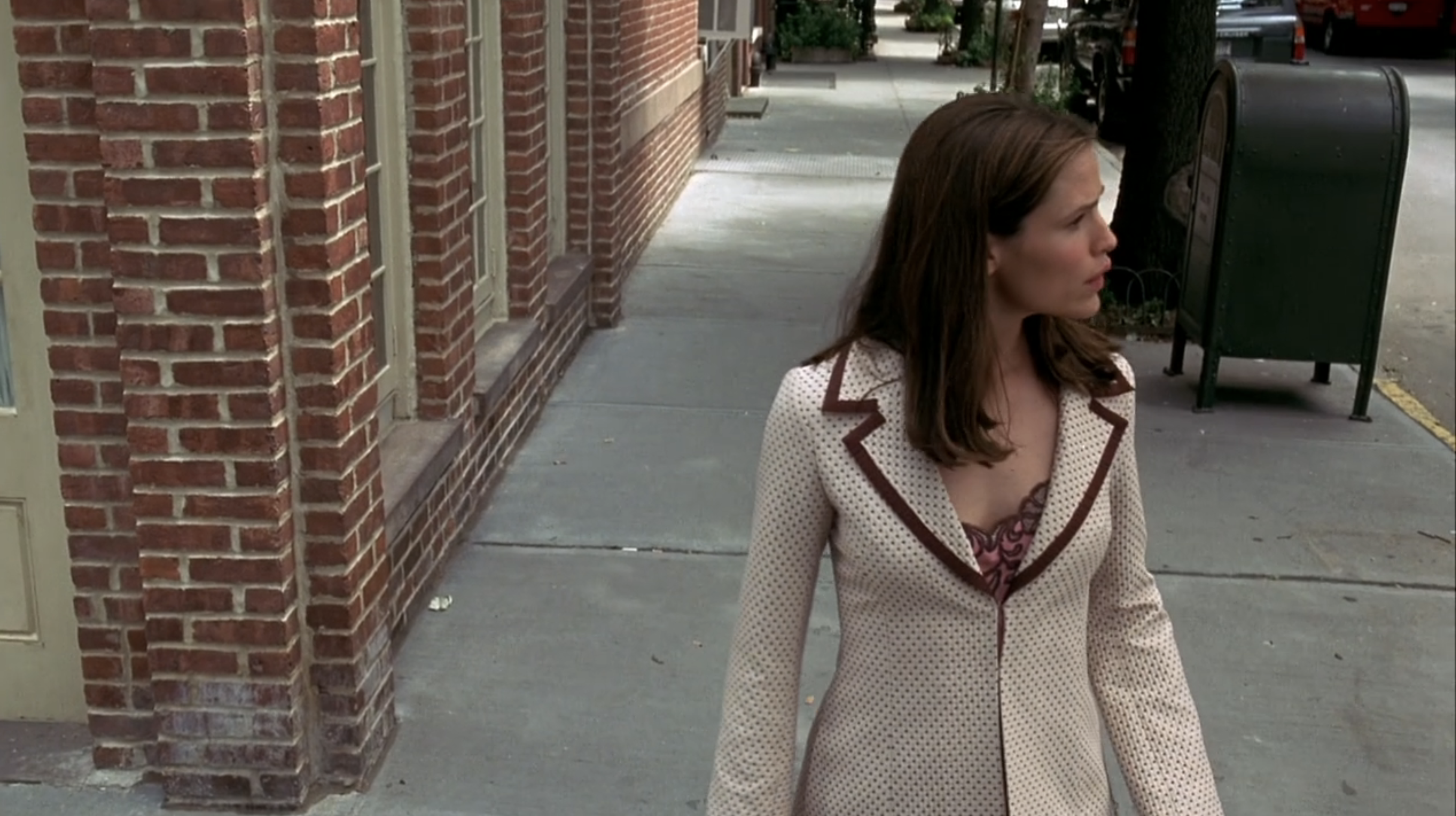 Jenna Rink in a polka dot jacket