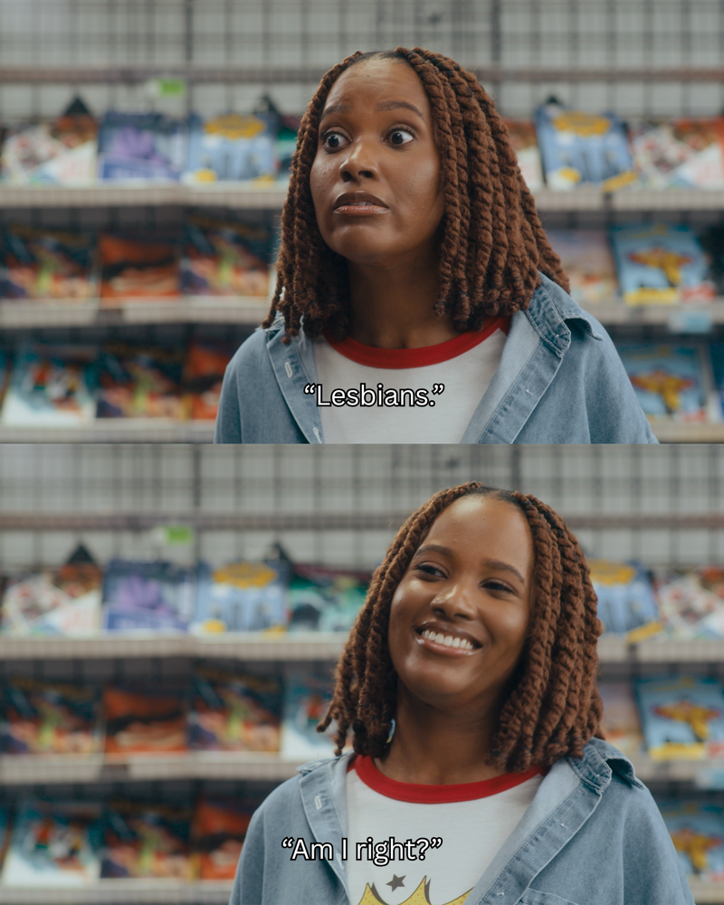 LESBIANS AM I RIGHT? screengrab from The Comic Shop