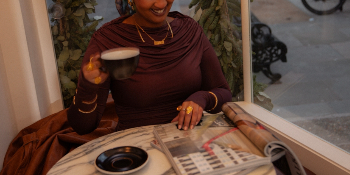 a person at a cafe