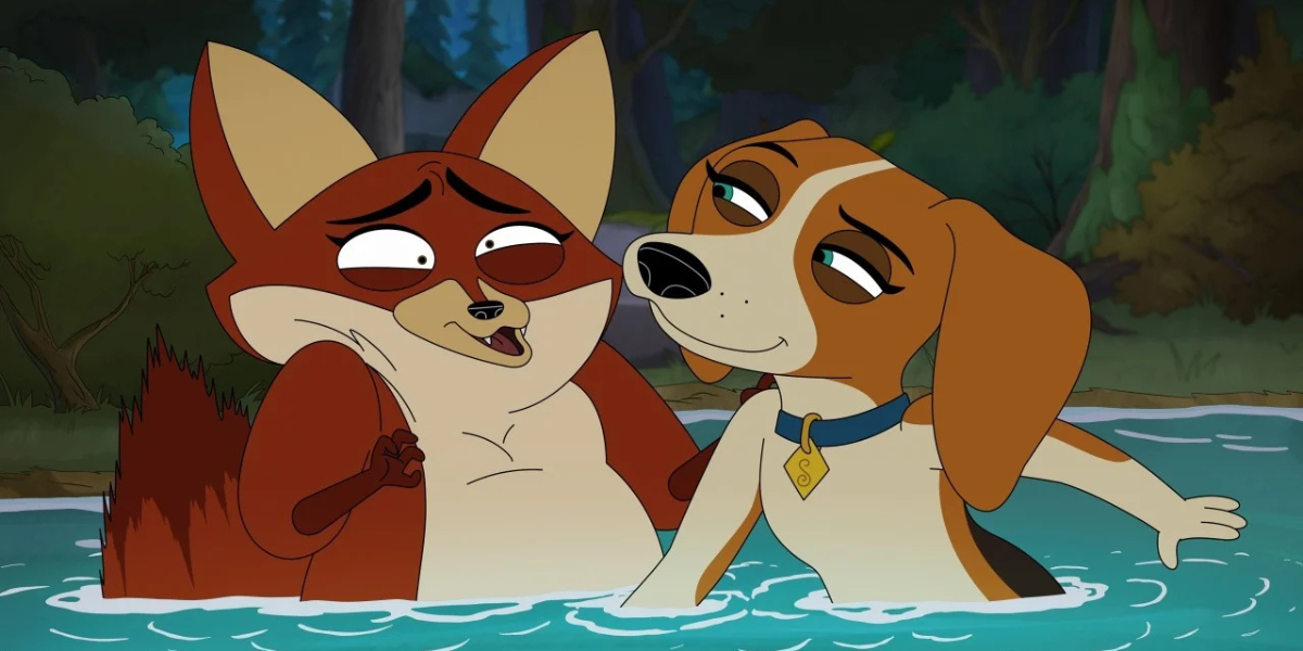 a fox and a hound in Mating Season
