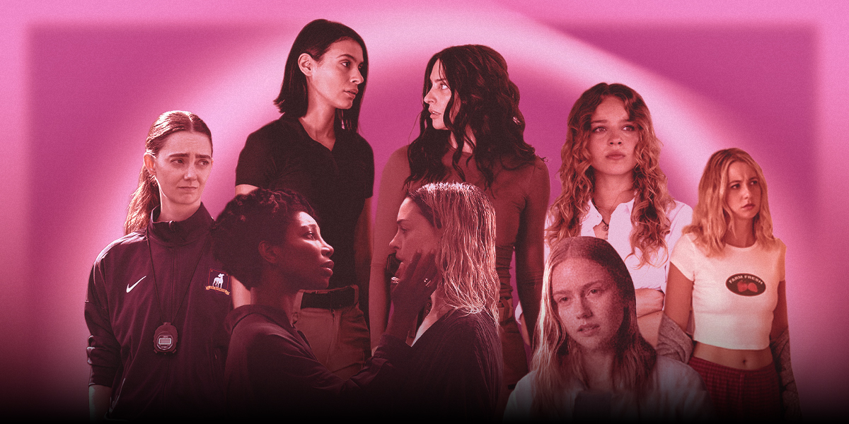 collage of characters from new august tv shows about queer and bisexual women