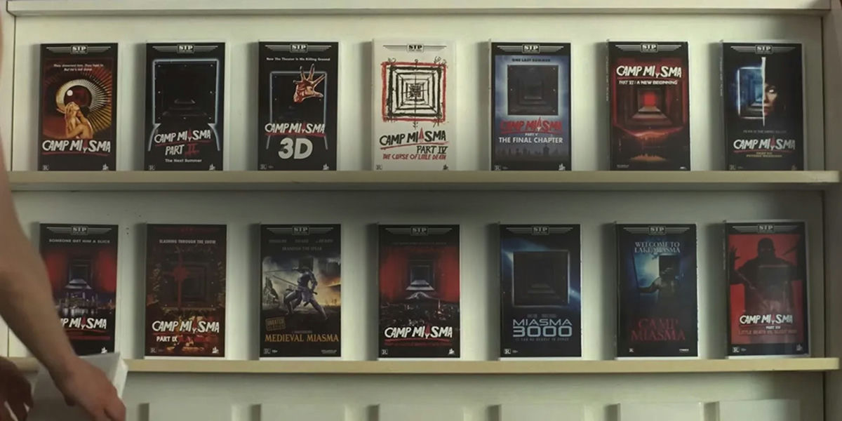 the camp miasma sequel DVDs on a shelf