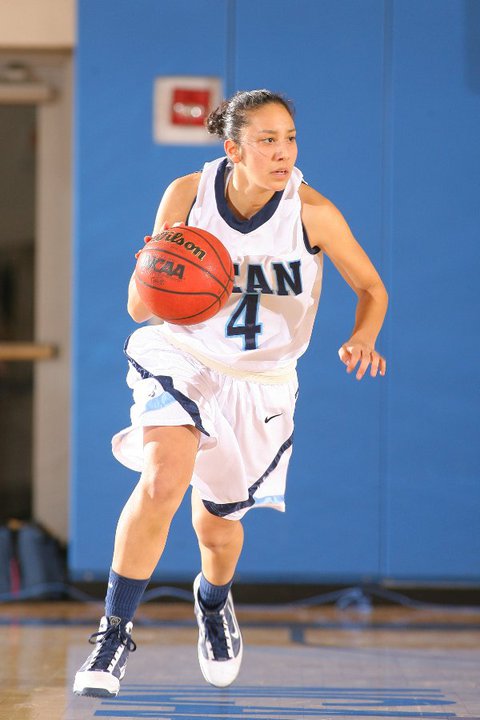 nicol playing basketball in college