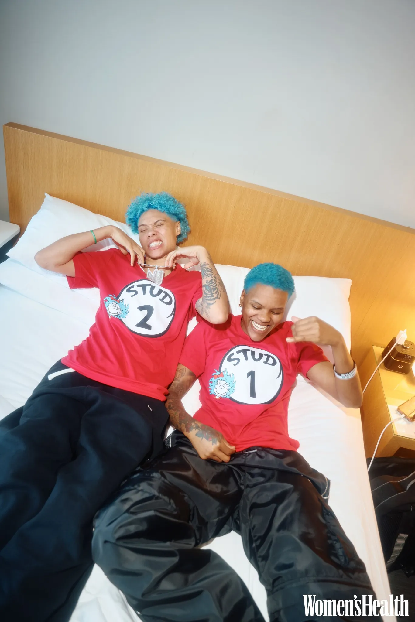 Courtney and Natisha in Thing 1 and Things 2 shirts