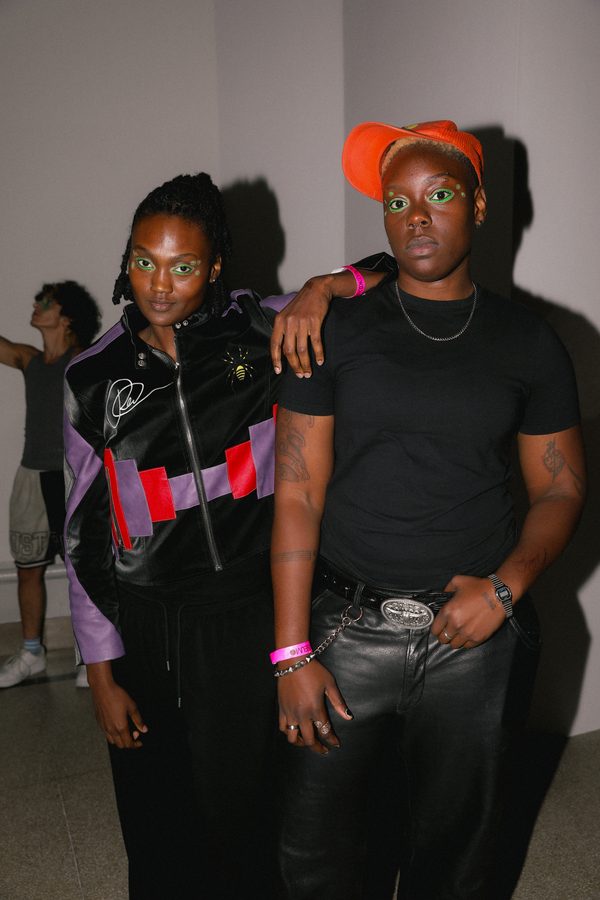 Models Joni and Ayo practice their walk for Dykemint.