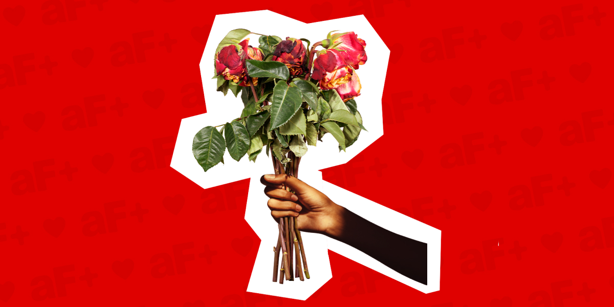 handing flowers