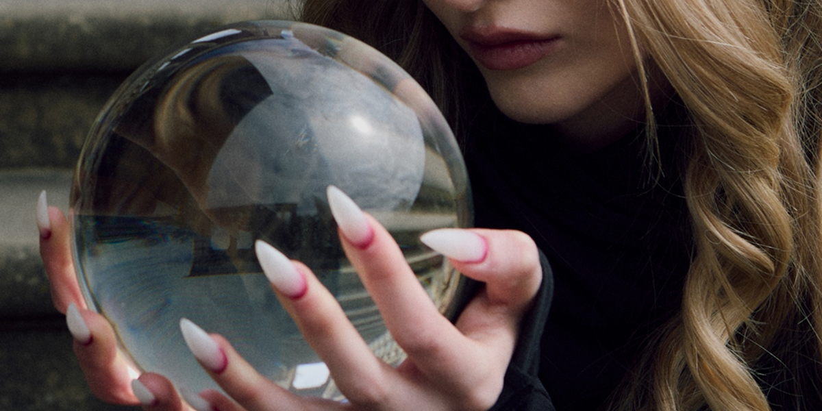 a witch with a crystal ball