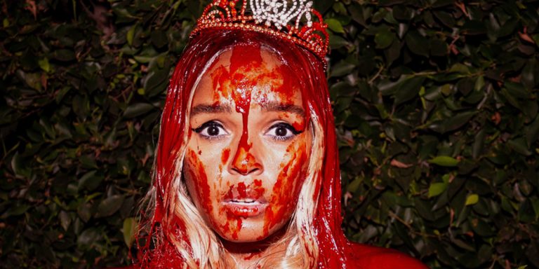 Janelle Monae dressed as Carrie